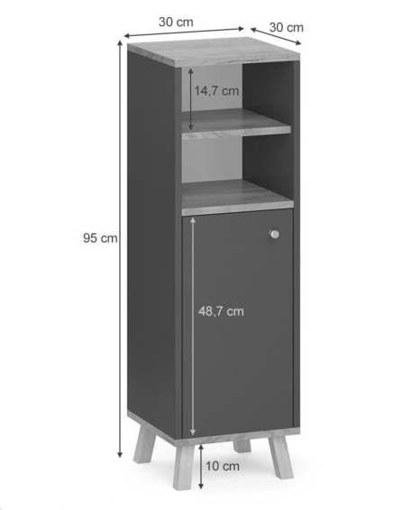 Пенал підлоговий для ванної "Пампа" венге-мускат Миколаїв - фото 2