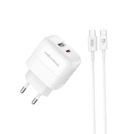 Мережевий зарядний пристрій XO L137 PD20W/QC18W 1USB-A+1USB-C + Type-c кабель білий Львів