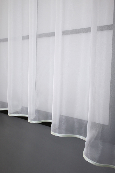 Кухонна тюль арка з ламбрекеном VR-Textil № 025к білий з м'ятним 280х170 см (52-0672) Київ - фото 5