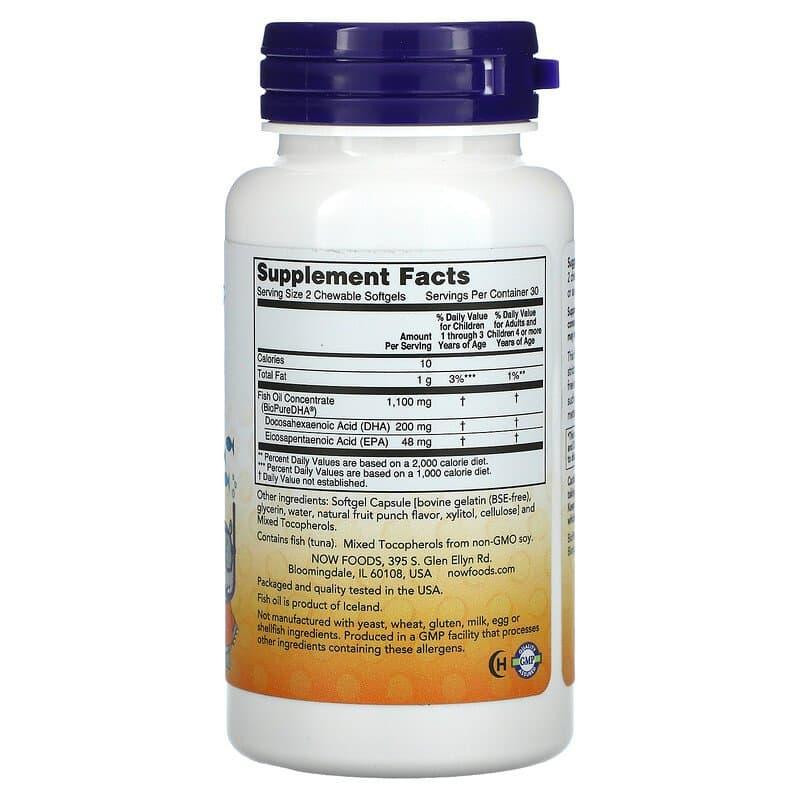 Рыбий жир для детей Now Foods Kid's DHA 100 мг 60 капсул Фруктовый вкус Киев - изображение 2