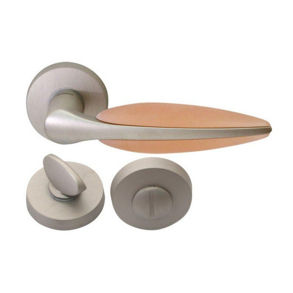 Ручка Mandelli 3121 Duo мат сатин никель / мат розовый R вж Киев - изображение 1