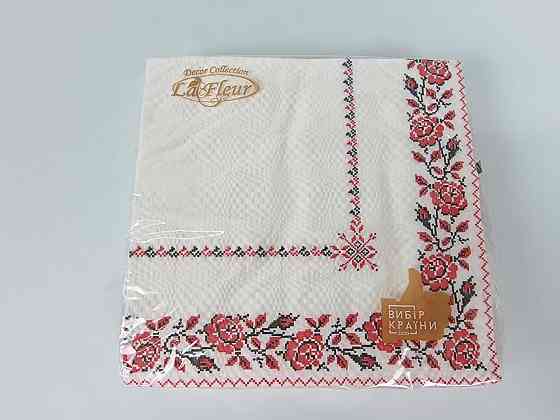 Бумажная двухслойная салфетка (ЗЗхЗЗ, 16шт)  La Fleur Розовый платок (1311) (1 пачка) Харьков