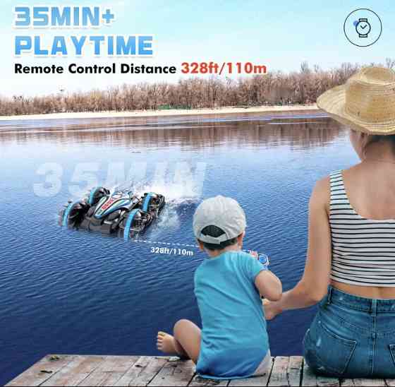 Автомобіль на радіокеруванні, червона, автомобіль анфібія має вологозахист, вік 8+, розмір 115,4*14,5*7,5 см Київ