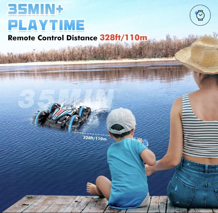 Автомобіль на радіокеруванні, червона, автомобіль анфібія має вологозахист, вік 8+, розмір 115,4*14,5*7,5 см Київ - фото 2