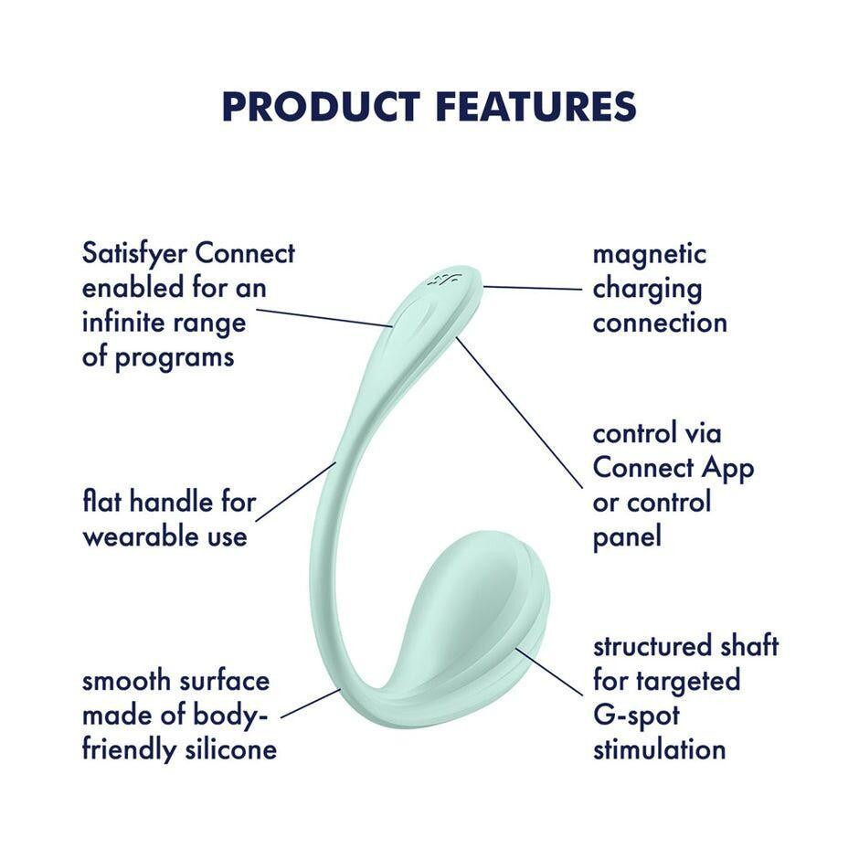 Смарт-віброяйце Satisfyer Smooth Petal Connect App Mint Sex Aura Київ - фото 6