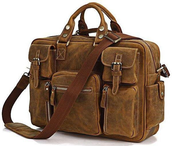 Сумка мужская Vintage 14051 в винтажном стиле Коричневая Киев - изображение 9