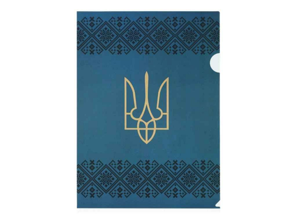 Папка-куточок A4 синій UKRAINE DECOR, вишиванка BM.3971-68 ТМ BUROMAX Київ - фото 1