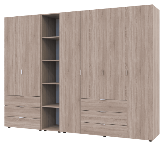 Комплект шкафов для одежды Doros Гелар (3 шт.) 270,7х49,5х203,4 см Дуб сонома (DRS-011158) Львов