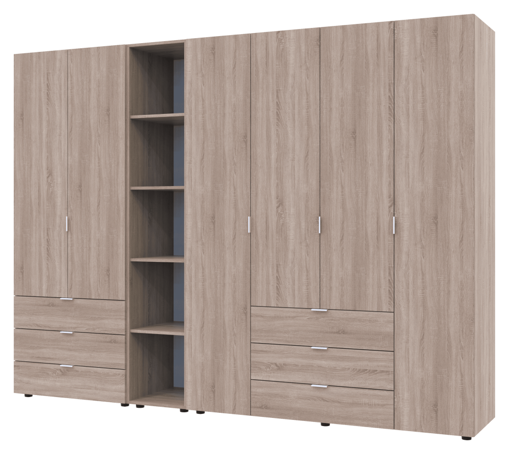 Комплект шкафов для одежды Doros Гелар (3 шт.) 270,7х49,5х203,4 см Дуб сонома (DRS-011158) Львов - изображение 1