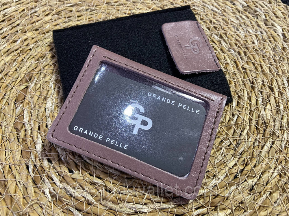 Женская обложка из натуральной кожи для ID-паспорта и авто документов Grande Pelle (цвет пудра) Киев - изображение 2