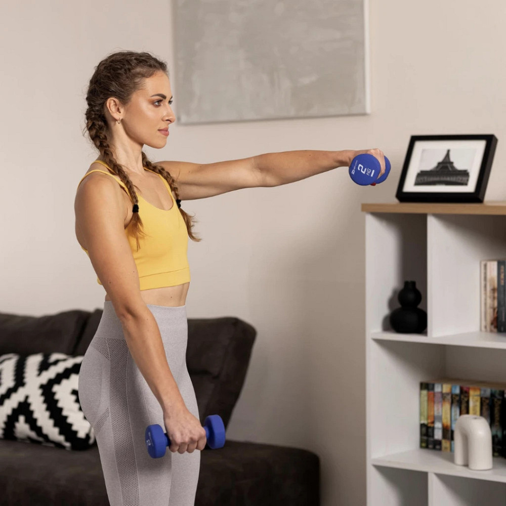 Комплект фитнес гантелей HS-V120DRS 12 кг с подставкой для занятий спортом и фитнесом дома и в зале Киев - изображение 8