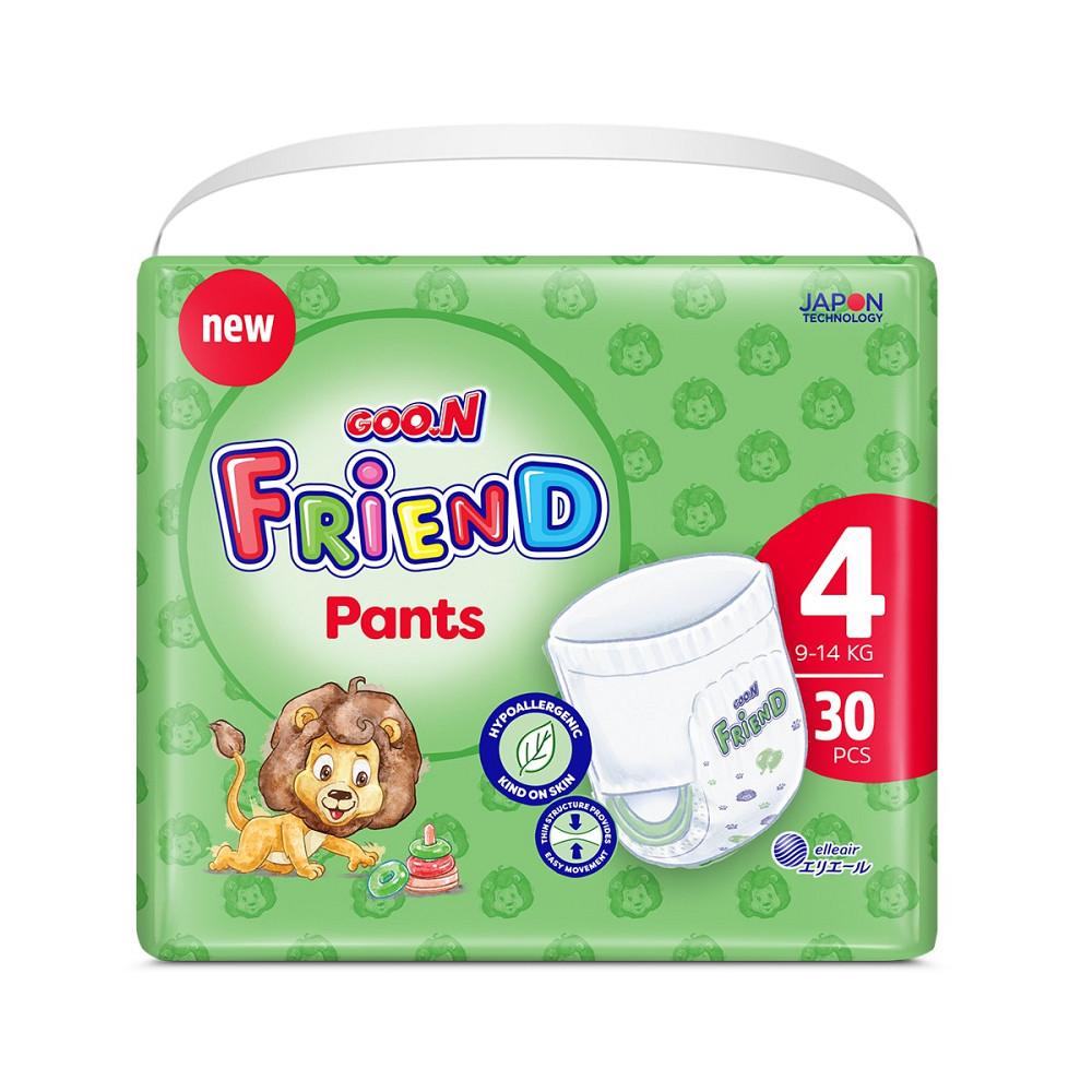 Трусики-підгузки Goo.N Friend для дітей 9-14 кг (розмір 4(L), 30 шт) Дніпро - фото 1