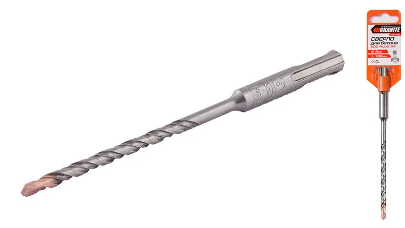 GRANITE Свердло для бетону GRANITE SDS-PLUS S4 6х160 мм 0-06-160 Коломия - фото 1