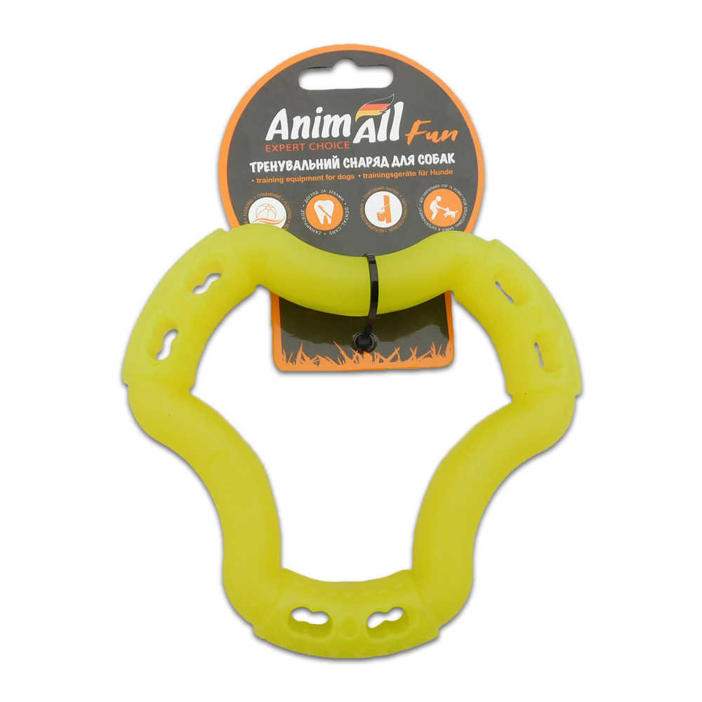 Игрушка AnimAll Fun кольцо 6 сторон для собак, желтое, 15 см Киев - изображение 1