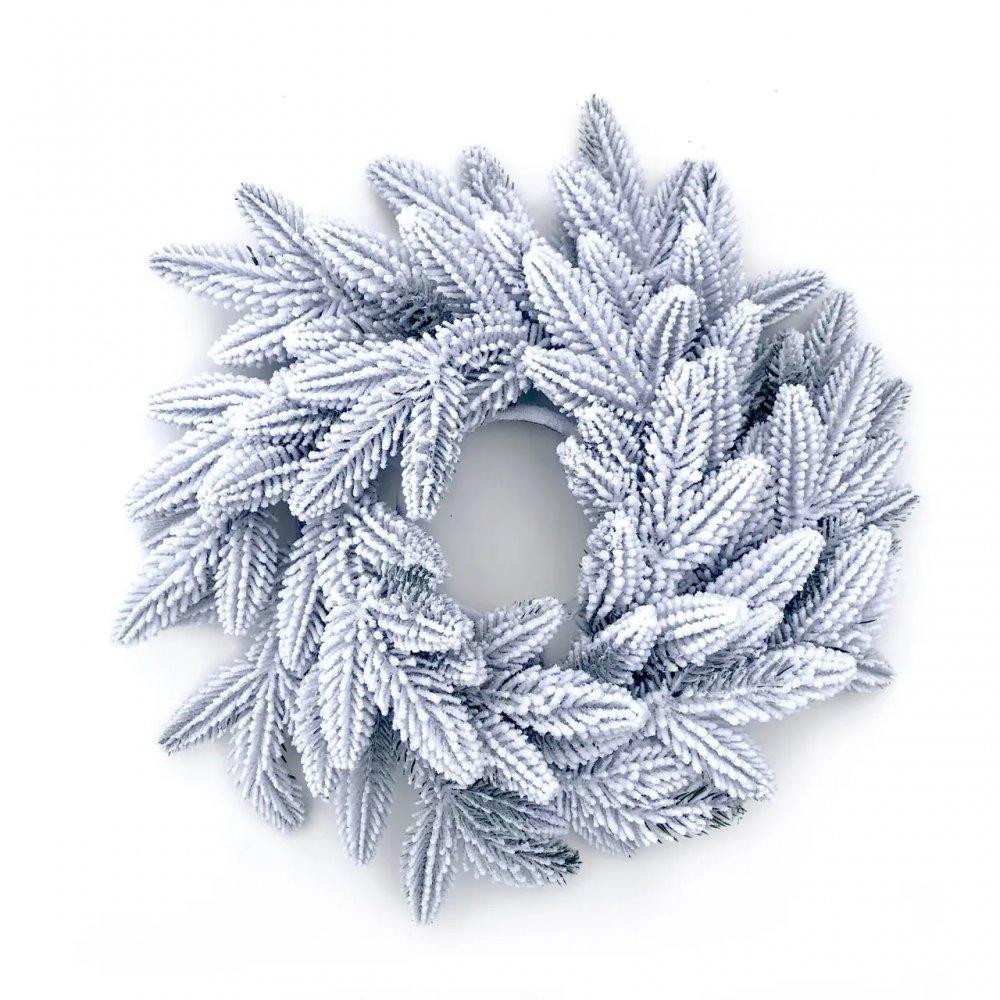 Рождественский венок Премиальный заснеженный из хвои литой (диаметр - 45 см) Винница - изображение 2
