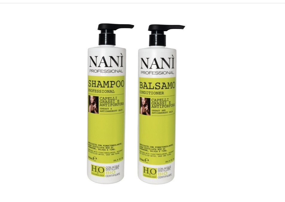 Набір для жирного волосся Nani Professional Milano Greasy&Anti Dandruff 500 мл + 500 мл Виноградов - изображение 1