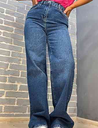 Джинси жіночі Twin 1342 straight fit jeans палаццо рівні від стегна стрейчеві, синій, 34, 34, 71 см, Одеса
