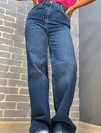 Джинси жіночі Twin 1342 straight fit jeans палаццо рівні від стегна стрейчеві, синій, 34, 34, 71 см, Одеса - фото 2