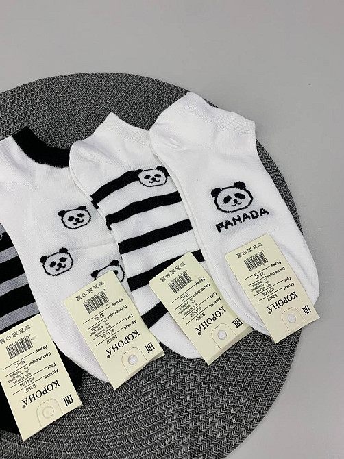 Короткие женские носки хлопковые с пандами р.37-42 Черновцы - изображение 3