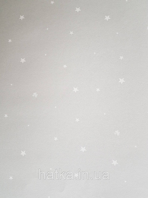 Шпалери флізелінові дитячі Lutece Tartine et Chocolat небо зірки білі на сірому Київ - фото 1