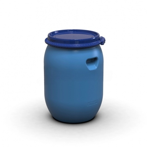 Бочка харчова 55 л d37см 3 кулі синя пластик.хомут + засувка LITOLAN Житомир - фото 2