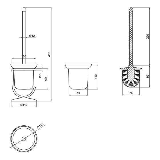 Йоржик Lidz Oreo 0503 підлоговий (матове скло) LDORE0503CRM22324 Chrome Київ