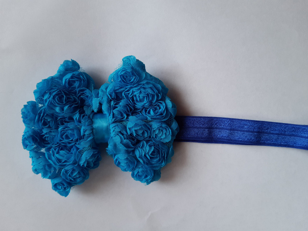 Детский голубой+синий бантик-повязка - бант около 10см,окружность 36-50см Киев - изображение 1