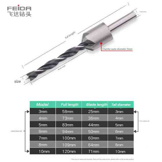 Набор сверл с зенковкой 7 шт для дерева и металла Киев