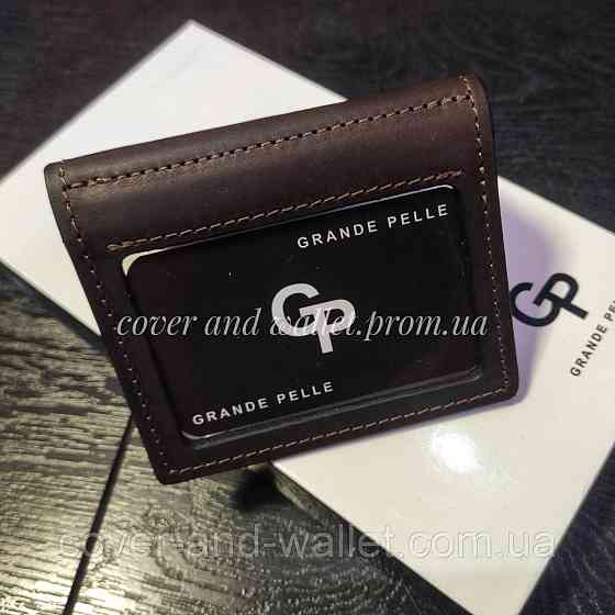 Шкіряна обкладинка на ID паспорт та авто документи ручної роботи Grande Pelle Київ