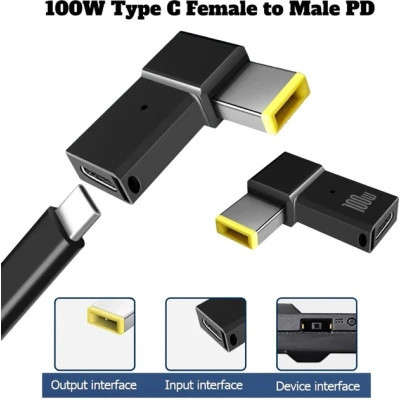 Перехідник PD 100W USB-C F to DC Male Jack square mouth Lenovo Thinkpad ST-Lab (PD100W-Lenovo) Вінниця - фото 4