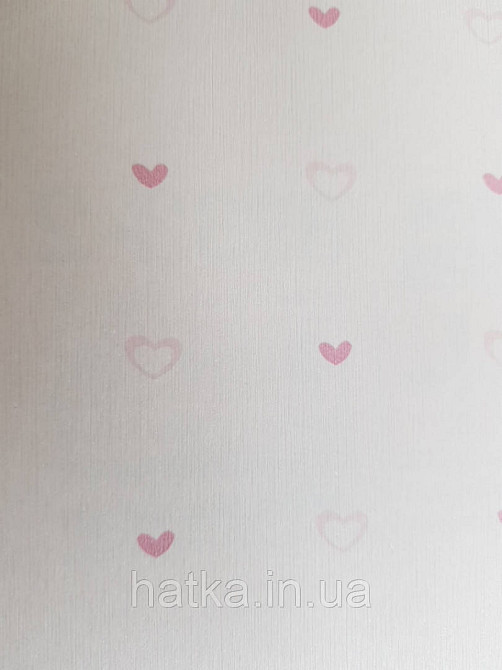 Шпалери вінілові на флізеліні AdaWall Ada Kids метрові для дівчинки серця рожеві Київ - фото 4