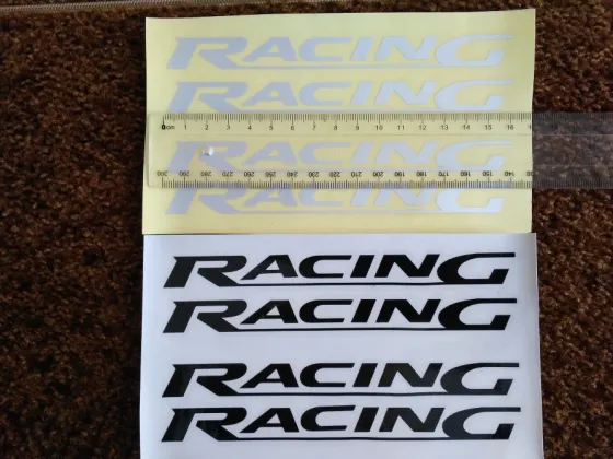 Наклейки на ручки , дворники авто Racing Черная и Белая светоотражающая 4 шт Киев