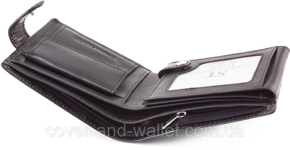Шкіряний чоловічий портмоне з гладкої шкіри ST B 102 Leather Київ - фото 4