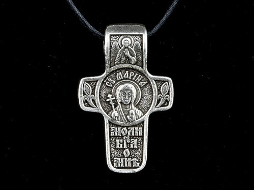 Натільний хрестик іменний срібний Марина Київ - фото 1