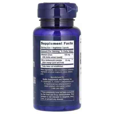 Вітамінно-мінеральний комплекс Life Extension Розторопша (Сілімарін), 100 мг, Silymarin, 90 вегетаріанських до (LEX-18849) Вінниця