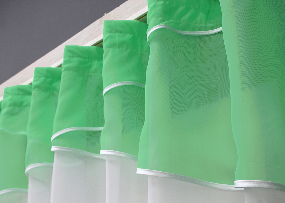 Кухонная занавеска VR-Textil № 078к белым с мятным 280х170 см (52-1054) Киев - изображение 3