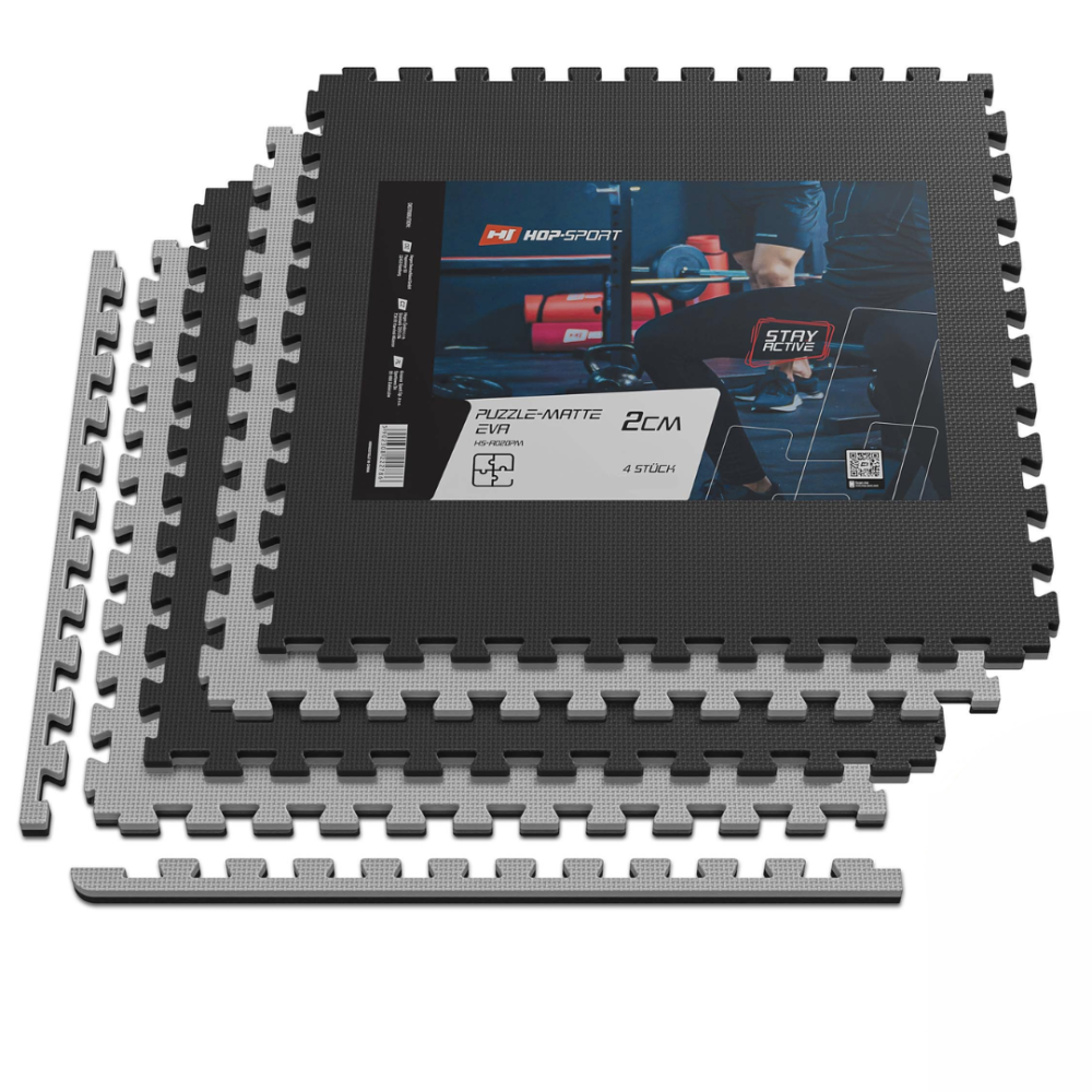Мат-пазл Hop-Sport EVA 2см HS-A020PM - 4 частей черно-серый Киев - изображение 1