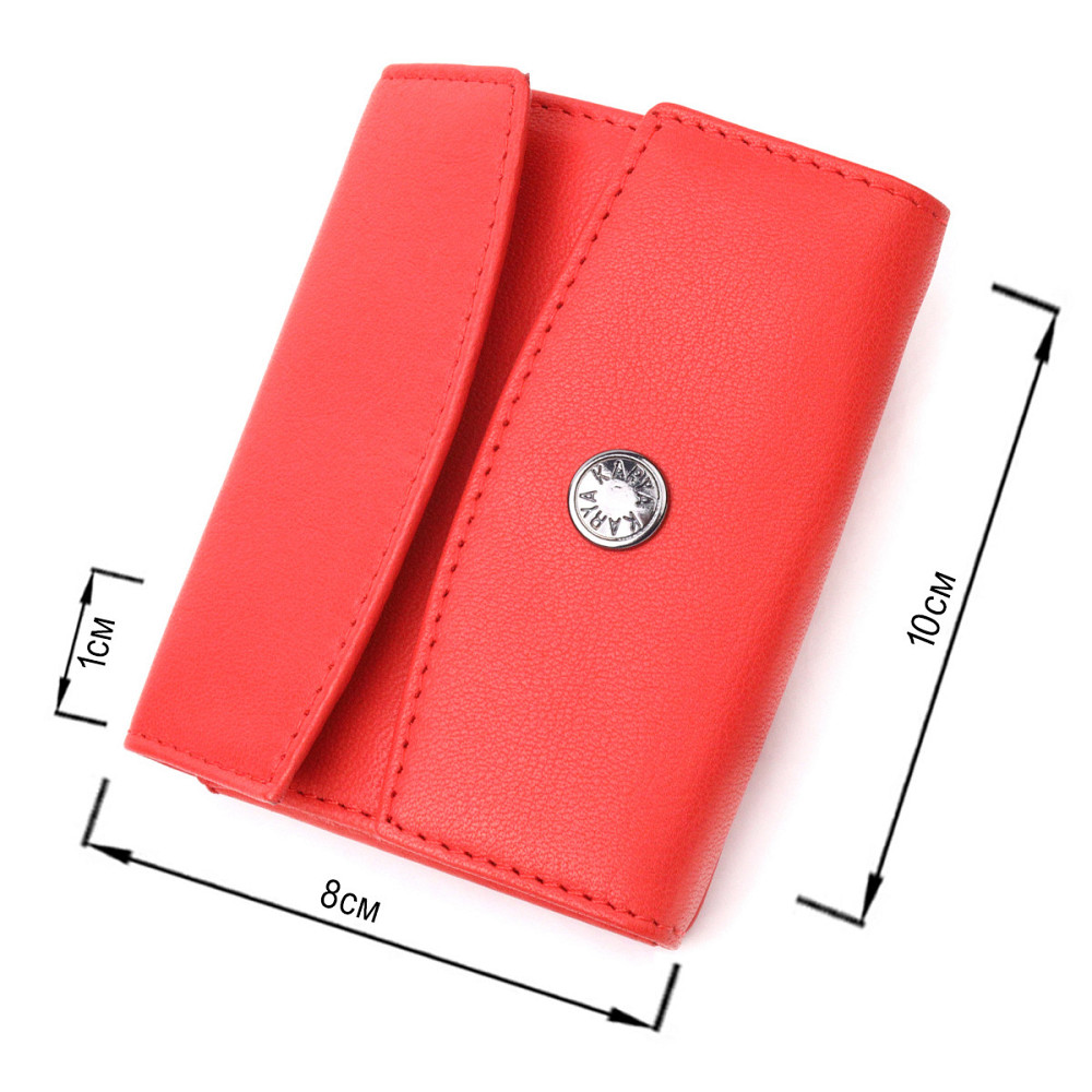 Оригинальный женский кошелек из натуральной кожи Красный (KARYA) Киев - изображение 7