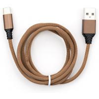 Дата кабель USB 2.0 AM to USB-C 1.0m nylon brown Vinga (VCPDCTCNB21BR) Киев - изображение 1