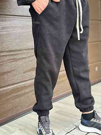 Чоловічі базові теплі штани з вельвету на флісі Графіт, 48 Одеса