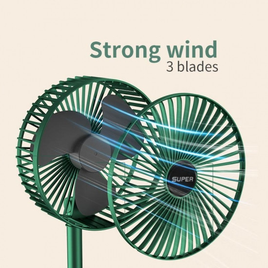 Складаний вентилятор аккумуляторний на ніжці Telescopic Folding Fan з USB зарядкою Green Вінниця - фото 2