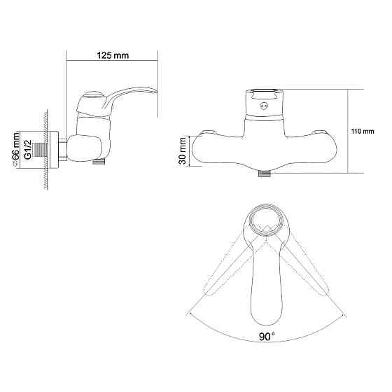 Змішувач для душу RJ FORTUNA з душовим гарнітуром (RBZ018-5) Київ