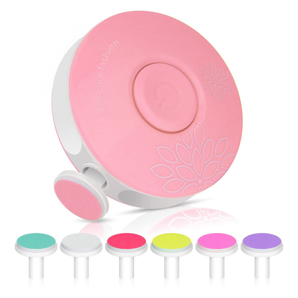 Дитячий триммер Sindax для нігтів з 6 шліфувальними головками (Рожевий) Николаев - изображение 1