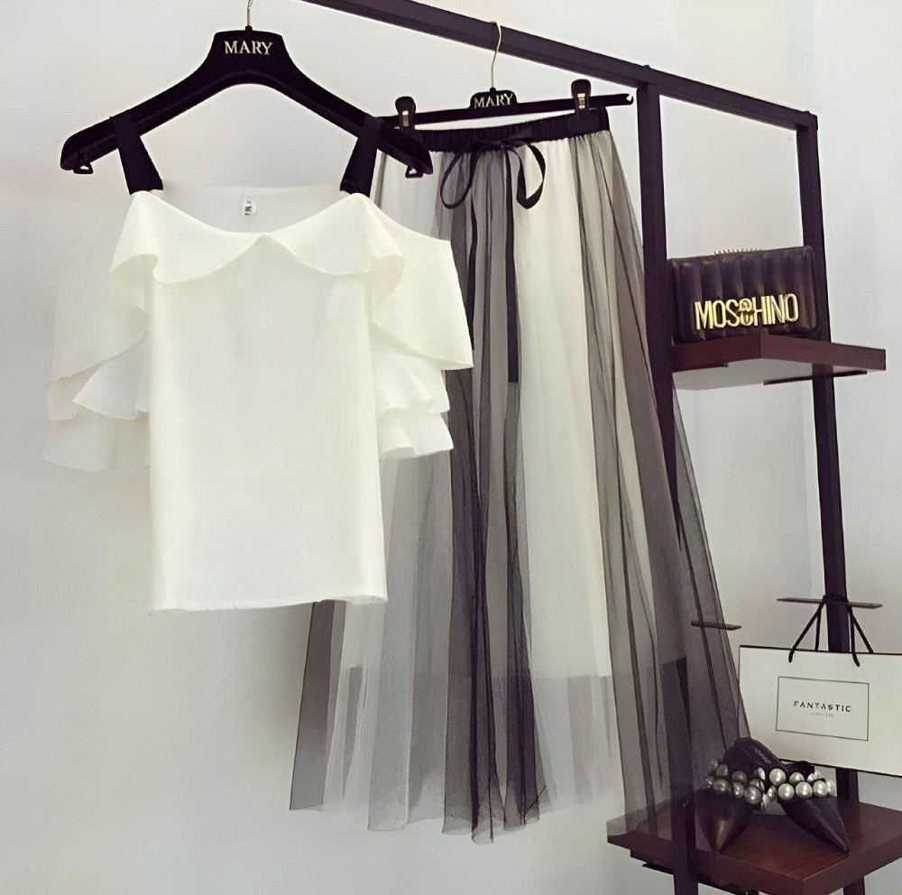 Женский романтичный праздничный костюм двойка: блуза и пышная юбка супер софт + евросетка Белый, 48/52 Одесса - изображение 3