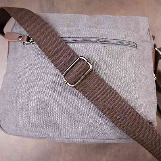 Сумка почтальонка текстильна Vintage 20605 Сіра Київ