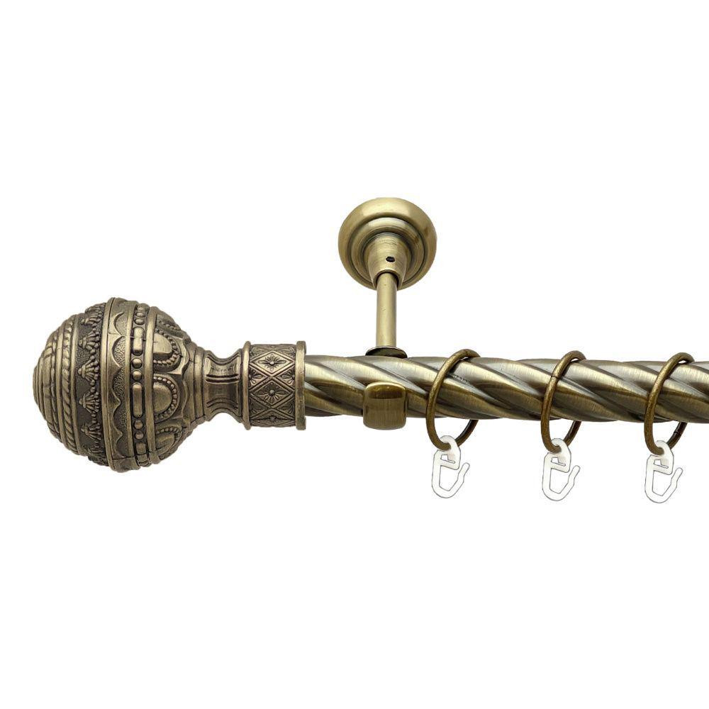 Карниз Orvit Арабеска металевий однорядний відкритий скручена труба кільце металеве Антик 25 мм 200 см Львов - изображение 1