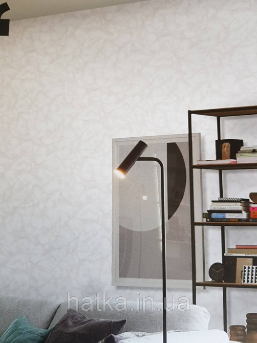 Обои виниловые на флизелине Marburg 31802 New modern под мрамор розовый на белом фоне Киев - изображение 2