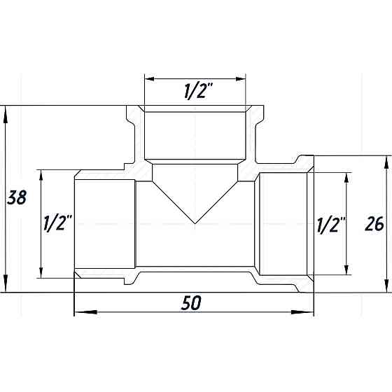 Тройник 1/2″ВВН никелированный NT334S OPTIMUM (000030803) Киев