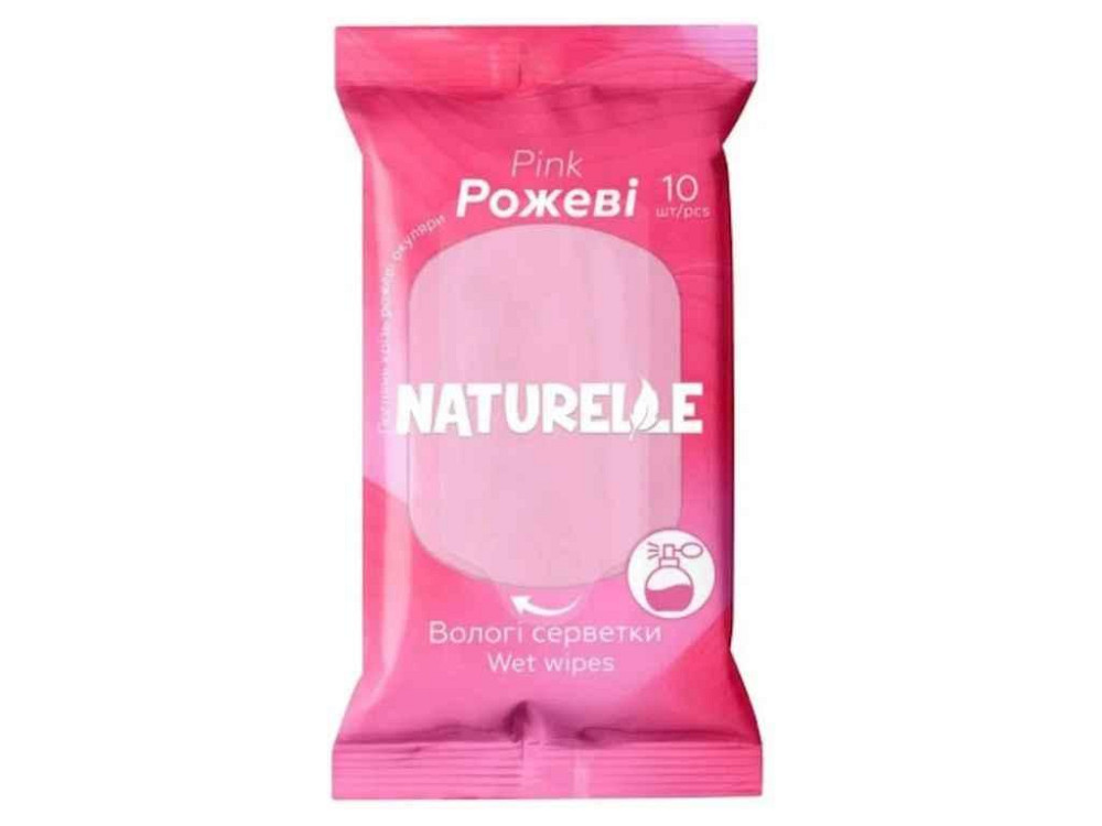 Влажные салфетки 10шт РОЖЕННЫЕ Pink ТМ NATURELLE Киев - изображение 1