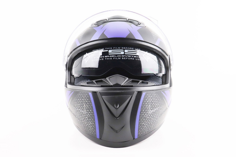 Шолом інтеграл, закритий+окуляри BLD-М61 S (55-56см), ЧОРНО-СИНІЙ Киев - изображение 5